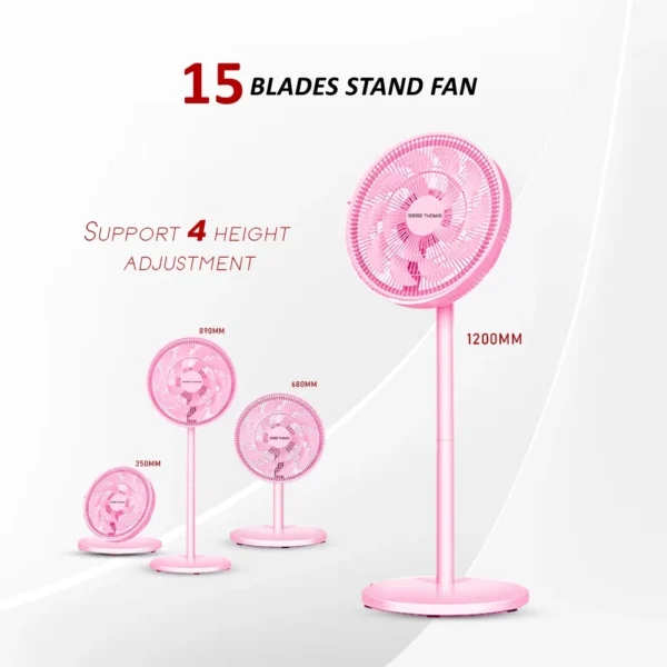 15-Blade Low Noise Stand Fan