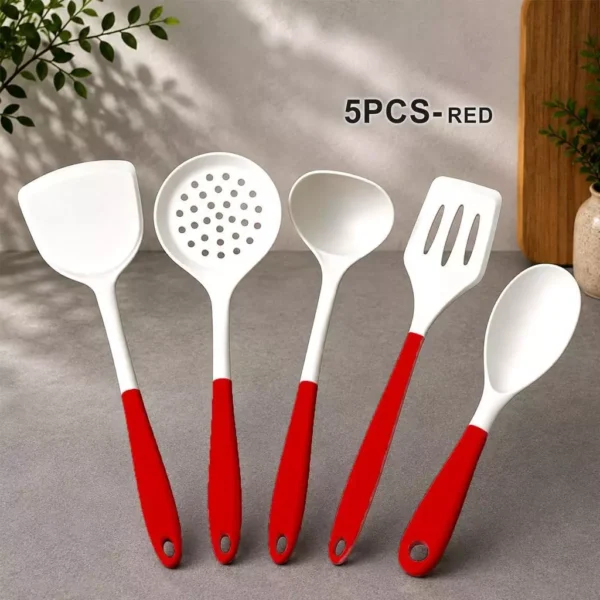 sg-11134201-8258v-mqvph6n6xki0a0.webp 5-Piece Silicone Kitchen Spoon Set