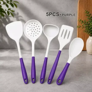 sg-11134201-825a1-mqvph6by5ji97f.webp 5-Piece Silicone Kitchen Spoon Set